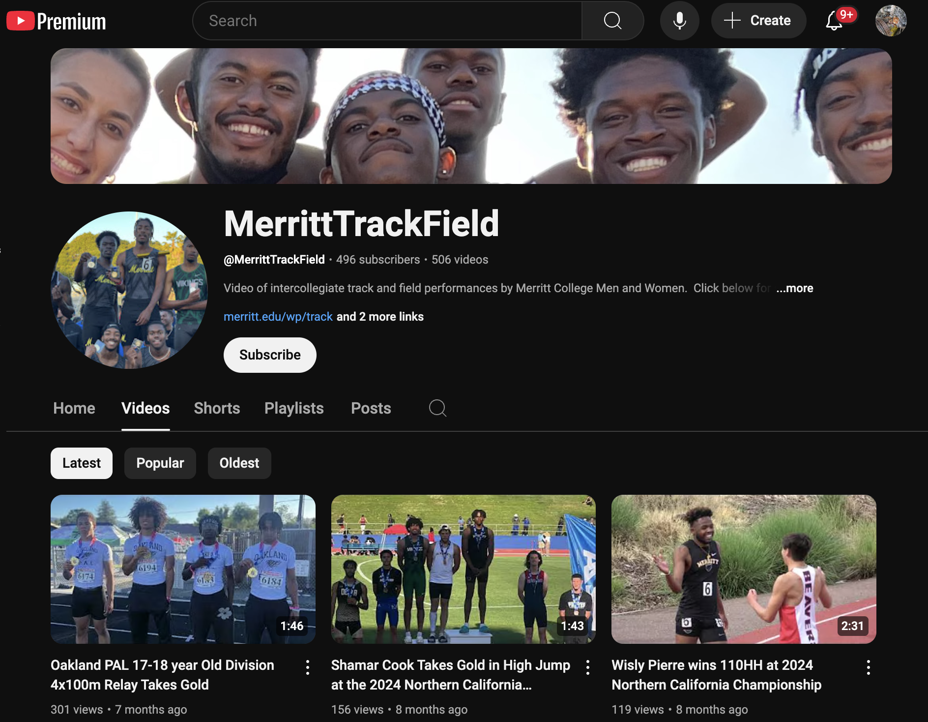 Merritt Track and Field Youtube